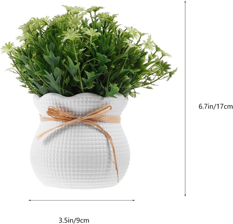 Artificial Bonsai Plant and Fake Potted Flowers Greenery Decor, Plastic Artificial Flowers in Pot for Indoor Home Tabletop Decoration - Image 2