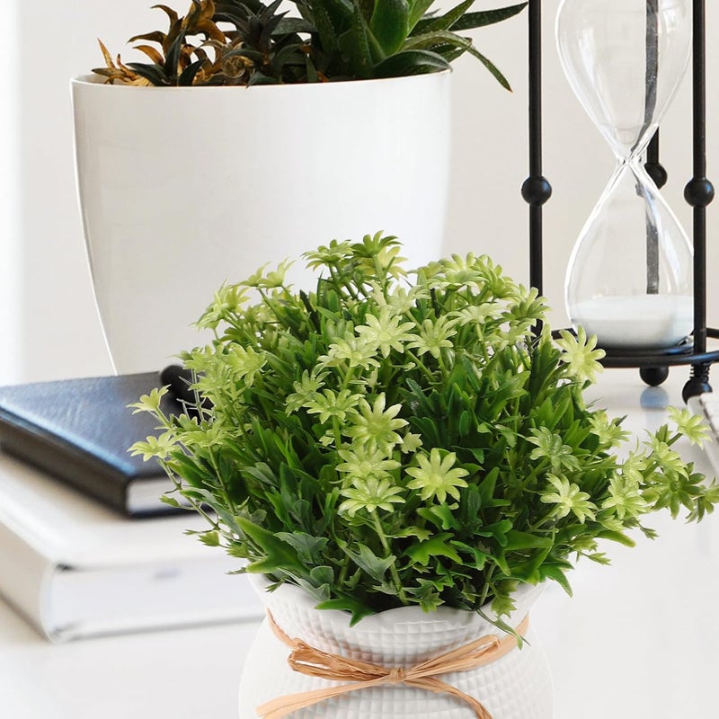Artificial Bonsai Plant and Fake Potted Flowers Greenery Decor, Plastic Artificial Flowers in Pot for Indoor Home Tabletop Decoration - Image 5