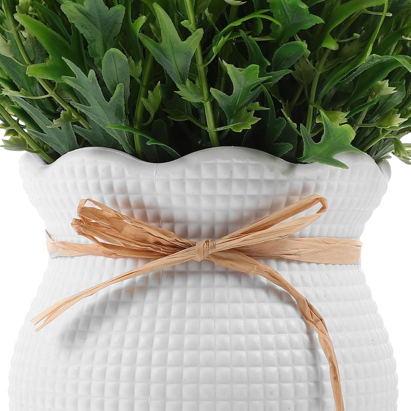 Artificial Bonsai Plant and Fake Potted Flowers Greenery Decor, Plastic Artificial Flowers in Pot for Indoor Home Tabletop Decoration - Image 4