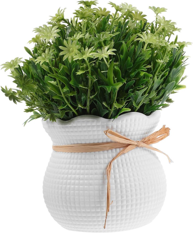 Artificial Bonsai Plant and Fake Potted Flowers Greenery Decor, Plastic Artificial Flowers in Pot for Indoor Home Tabletop Decoration - Image 1