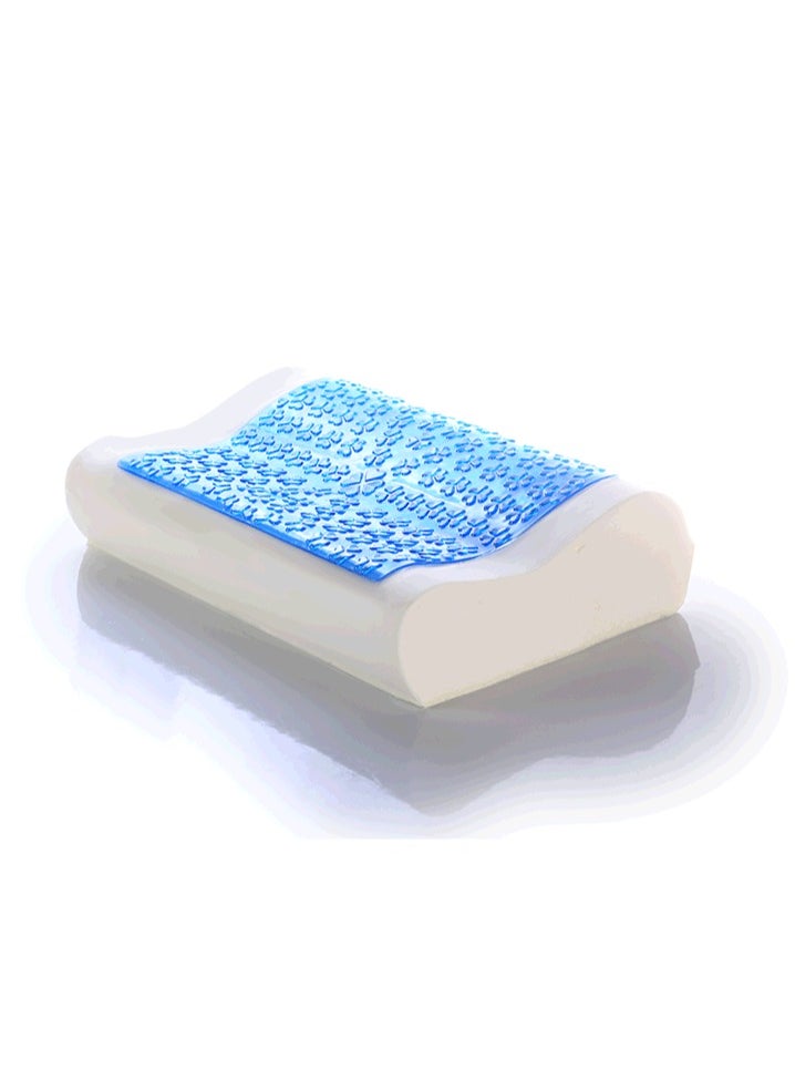 HT - German Gel Memory Foam Pillow - Breathable Cooling Pillow - Removable and Machine Washable Cotton Inner and Outer Velvet Cover - Standard, White - Image 1