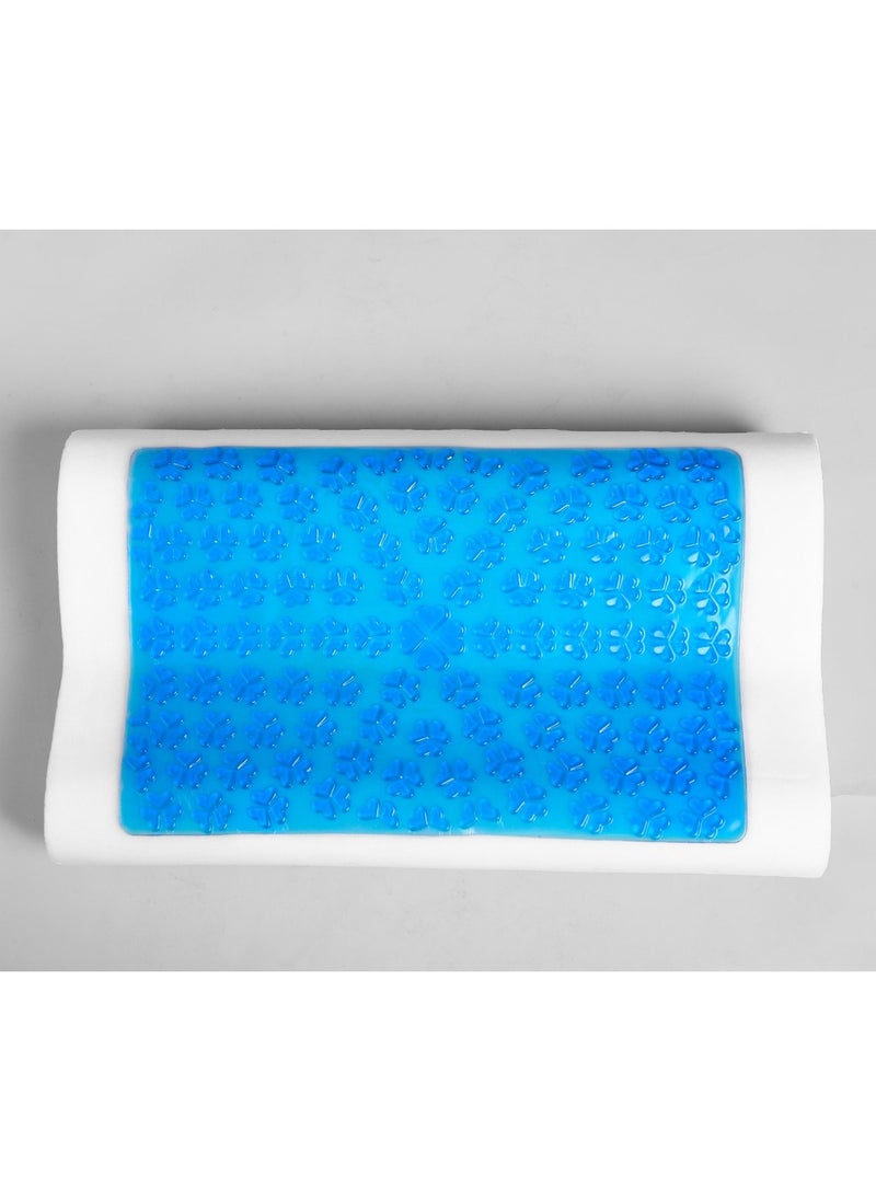 HT - German Gel Memory Foam Pillow - Breathable Cooling Pillow - Removable and Machine Washable Cotton Inner and Outer Velvet Cover - Standard, White - Image 1