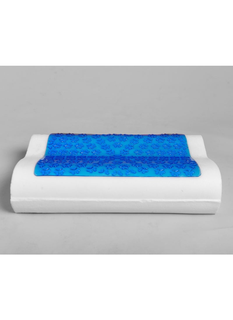 HT - German Gel Memory Foam Pillow - Breathable Cooling Pillow - Removable and Machine Washable Cotton Inner and Outer Velvet Cover - Standard, White - Image 1