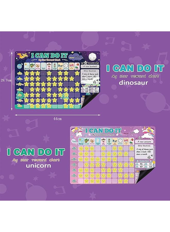 Magnetic Reward Chart Kids Daily Routine Responsibility Chore Chart For Kids Kids Chore Chart With Insertable Pen Behavior Tile And Star Tile Reward Chart For Kids Educational Toys Blue