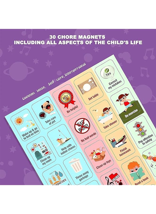 Magnetic Reward Chart Kids Daily Routine Responsibility Chore Chart For Kids Kids Chore Chart With Insertable Pen Behavior Tile And Star Tile Reward Chart For Kids Educational Toys Blue