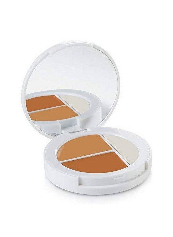 SHEER COVER Studio Conceal & Brighten Concealer Highlight Trio Tan/Dark Shade Twotoned Concealers Shimmering Highlighter Tan/Dark Shade With Concealer Brush - Image 2