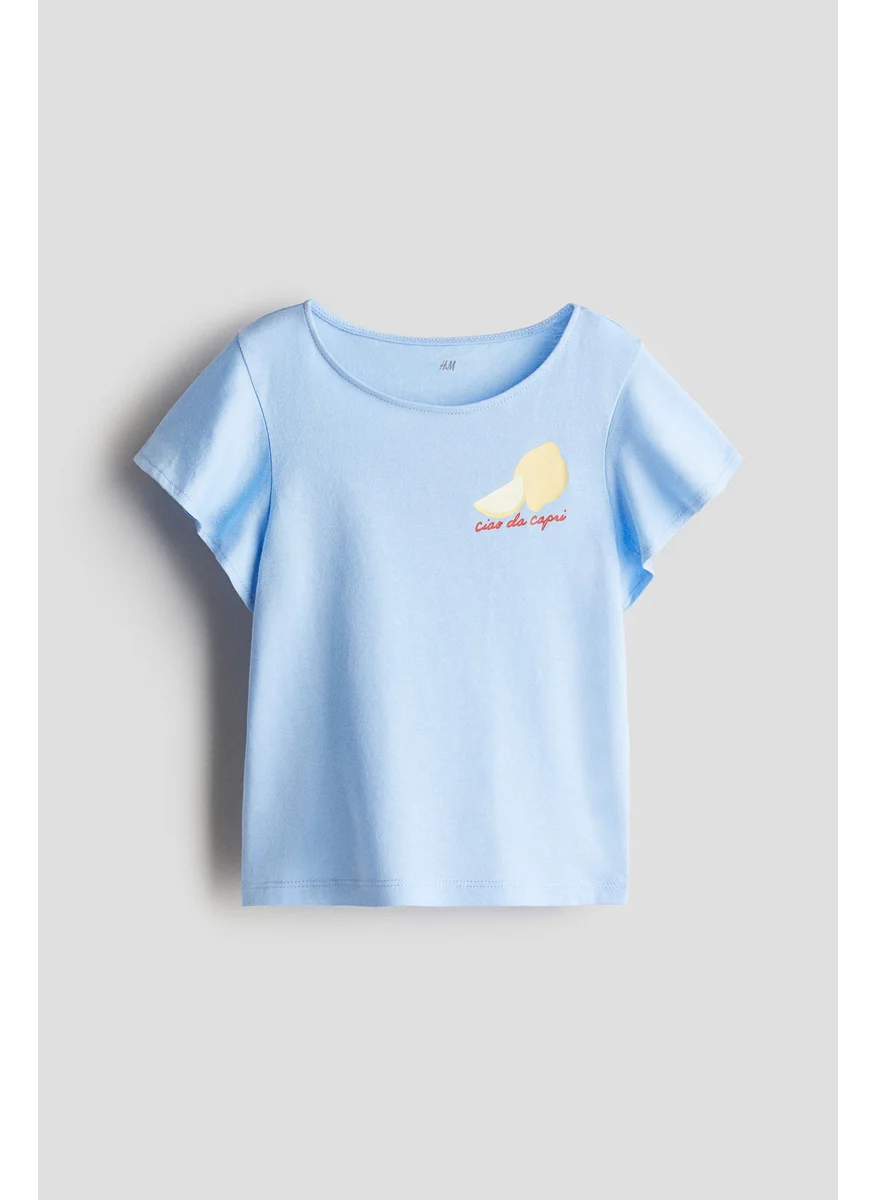 H&M Flutter-Sleeved Cotton Top