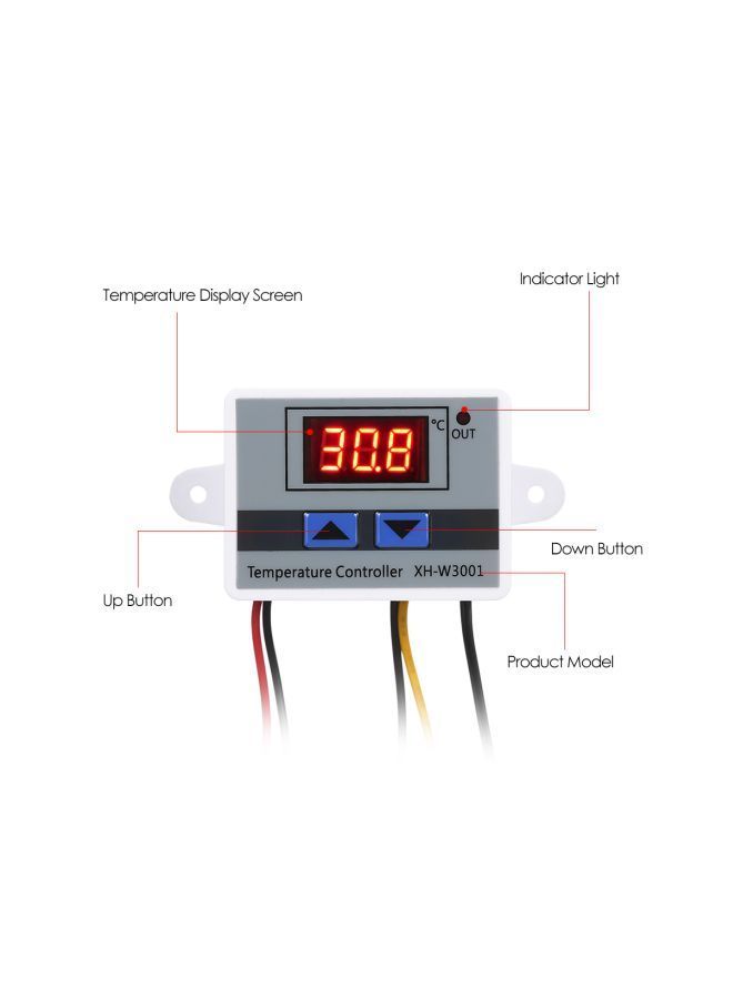 NIBEMINENT Digital Microcomputer Temperature Controller White/Grey/Red 60x45x31millimeter - Image 4