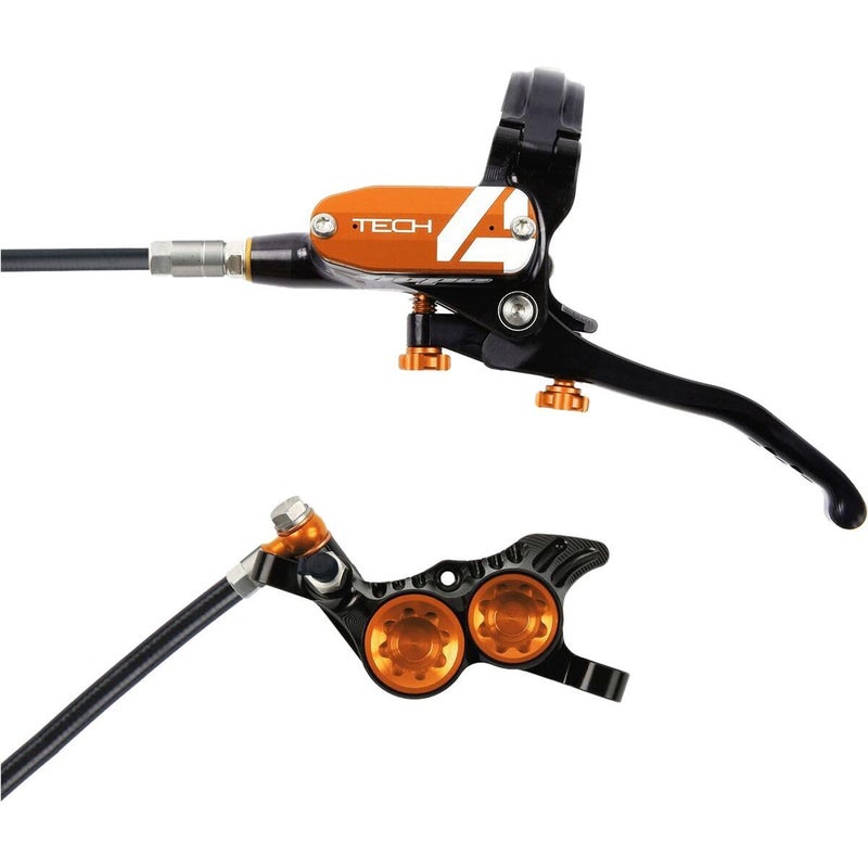 Hope Tech 4 V4 Disc Brake and Lever Set Orange Front