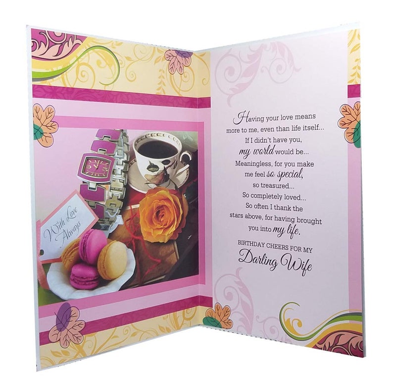 Natali Traders Gift for Wife - Greeting Card, Soft Teddy, Artificial Golden Rose and Paper Carry Bag - Valentine Day - Anniversary Gift - Surprise Gift - Image 3