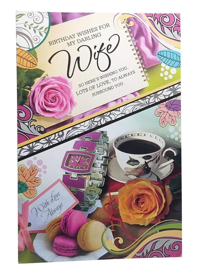 Natali Traders Gift for Wife - Greeting Card, Soft Teddy, Artificial Golden Rose and Paper Carry Bag - Valentine Day - Anniversary Gift - Surprise Gift - Image 2