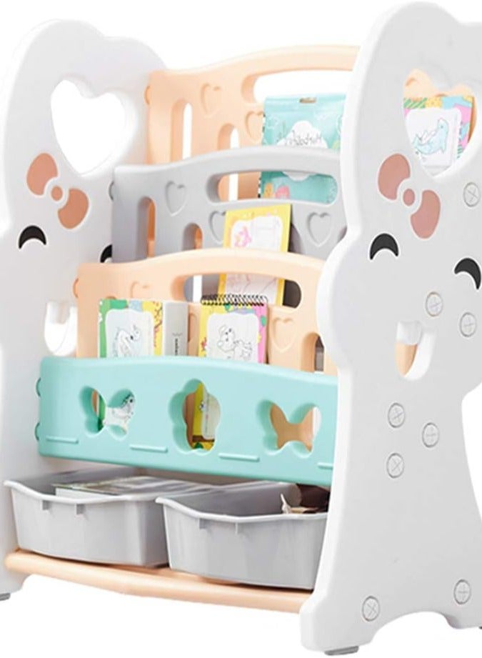 RBWTOYS RBWTOYS Children's Bookshelf Toy Storage Rack Kindergarten Plastic Shelf Storage Cabinet (Color : White, Size : 80x42.3x90cm)  - Image 2