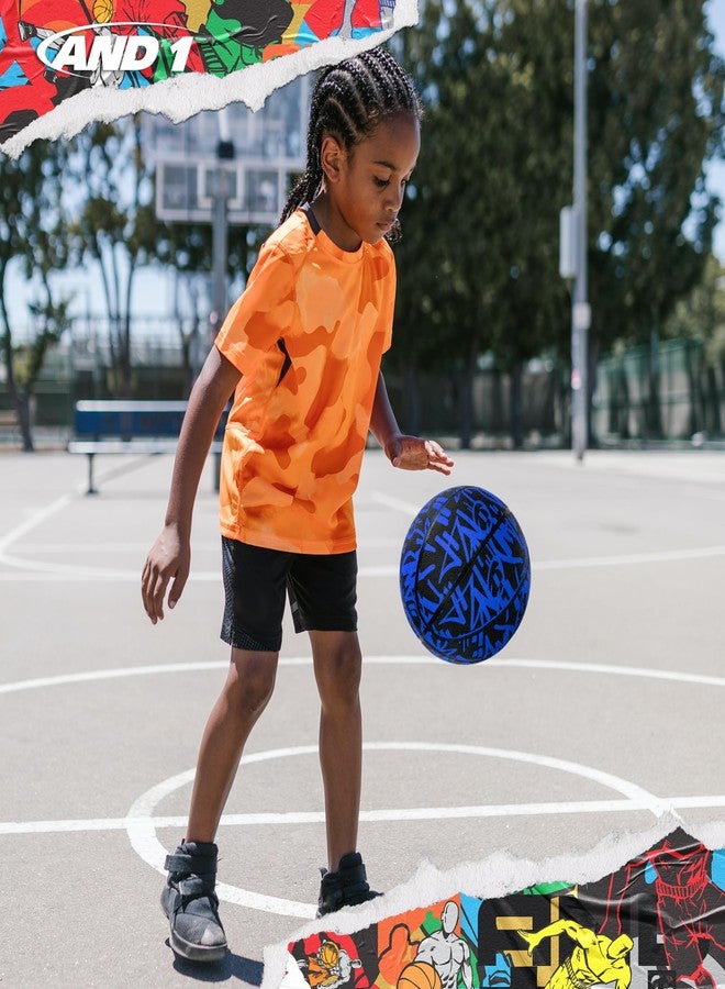 AND1 Street Ink 27.5 Basketball : Youth Sized Rubber Streetball for Indoor and Outdoor Use, Deep Channel Construction and Durability, Ideal for Boys and Girls Ages 9-11, Includes 10” Pump - Image 3
