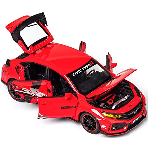 Coelon 1:32 Diecast Metal Car Model Ype R Toy Cars For Kids Pull Back Openable Doors With Light Sound, White - Image 3