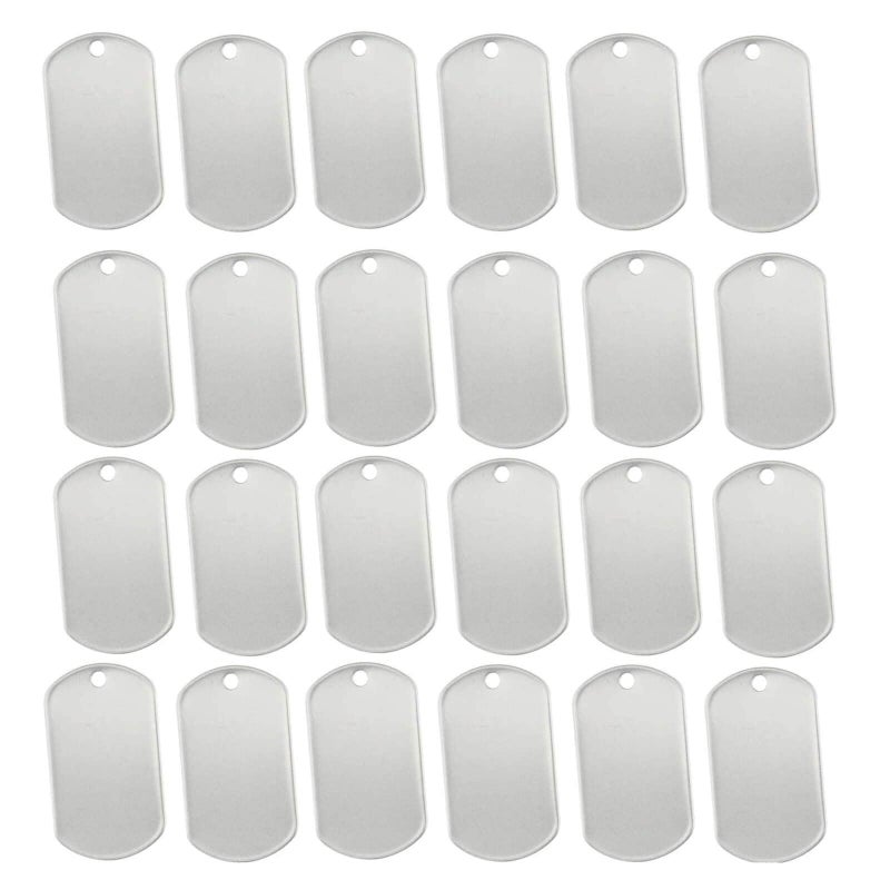 Orgrimmar 100 PCS Dog Tags Shiny Stainless Steel Military spec Rolled Edge Backing Dog Tags for Dogs Engraved Blank