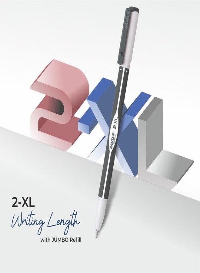 Hauser 2 XL Fine Tip Ball Pen | 2-XL Writing Length with Jumbo Refill | Minimalistic & Aesthetic Body Design | Black Ink, Pack Of 20 - Image 5