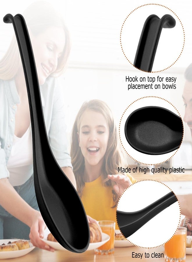 Cionyce 24 Pack Soup Spoons, Reusable Plastic Asian Table Spoon Made of Food Grade PP, BPA Free, Easy Clean, Dishwasher Safe(Black) - Image 4