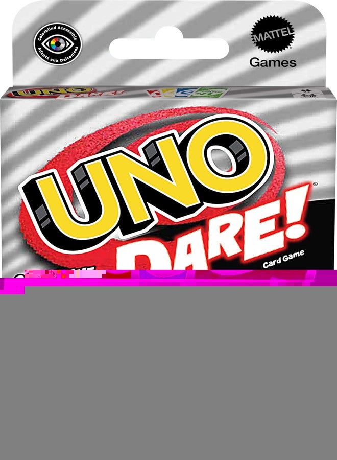 Mattel Games UNO Dare Card Game for Families & Parties Featuring Challenging & Silly Dares from 3 Different Categories - Image 1