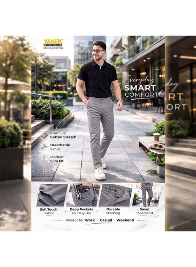 YANEK Men’s Slim Fit Chino Trousers – Stretch Cotton Pants | Casual & Formal Wear | Multiple Colors & Sizes - Image 2