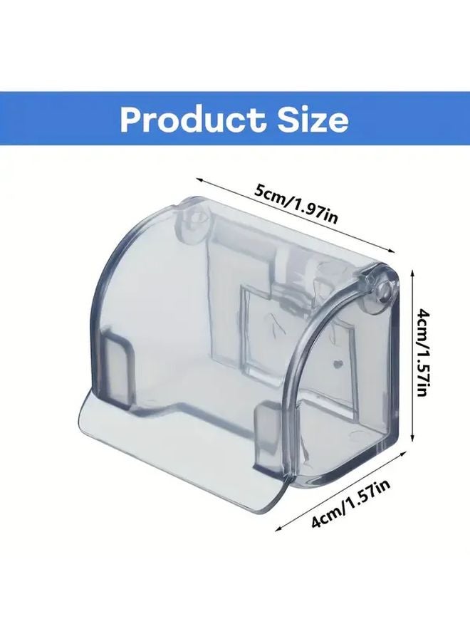 Grey 2pcs Wall Mounted Razor Holder Space Saving Bathroom Organizer With Clear Plastic Design - Image 4