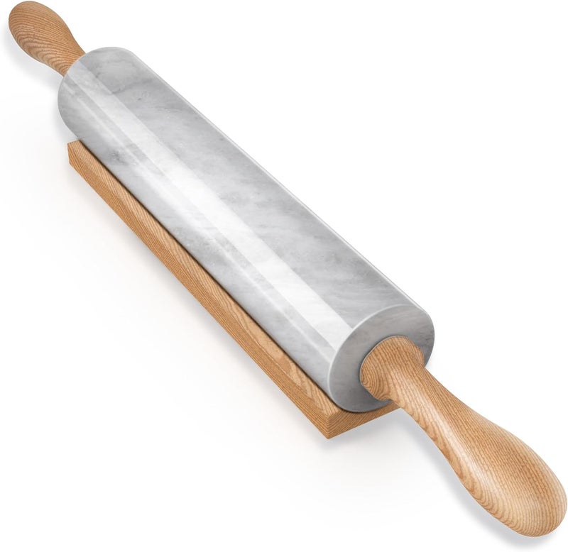 Koville Marble Rolling Pin, Non-Stick African Stone Polished Dough Roller, Pasta, Dumpling, Ravioli, Fondant, Pie Crust, Kitchen Baking Pastry Tools(Namib Fantasy) - Image 1