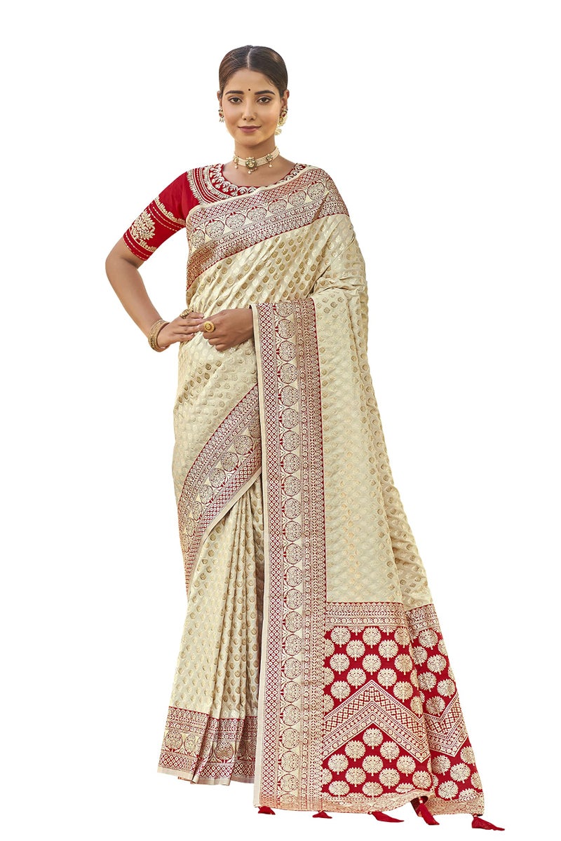 MANOHARI Adorable Woven Pattern Banarasi Silk Saree For Women With Blouse Piece_Mn1736-1, Multi - Image 1