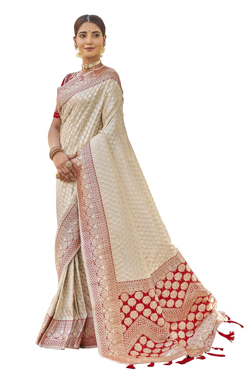 MANOHARI Adorable Woven Pattern Banarasi Silk Saree For Women With Blouse Piece_Mn1736-1, Multi - Image 2