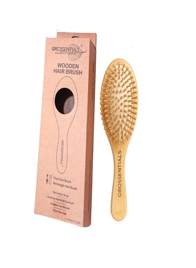 OROSSENTIALS Wooden hair brush for Women & Men - Bamboo wooden Paddle hair brush for men women Curly hair - Bamboo Wooden brush for hair growth with flat paddle brush comb - Image 1