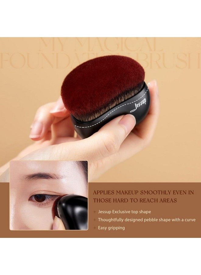 Jessup Foundation Brush Large Kabuki Makeup Brush For Face Body Blending Buffing Stippling Liquid Powder Cream Flawless With Gift Box Black Sf001  - Image 5
