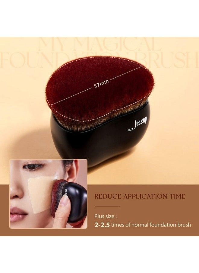 Jessup Foundation Brush Large Kabuki Makeup Brush For Face Body Blending Buffing Stippling Liquid Powder Cream Flawless With Gift Box Black Sf001  - Image 3