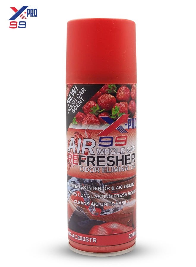 إكس برو X-PRO99 معطر هواء السيارة برائحة منعشة تدوم طويلاً، بخاخ 200 مل لإزالة الروائح الكريهة من داخل السيارة ومنظف مكيف الهواء برائحة الفراولة X99-AC200STR - Image 1