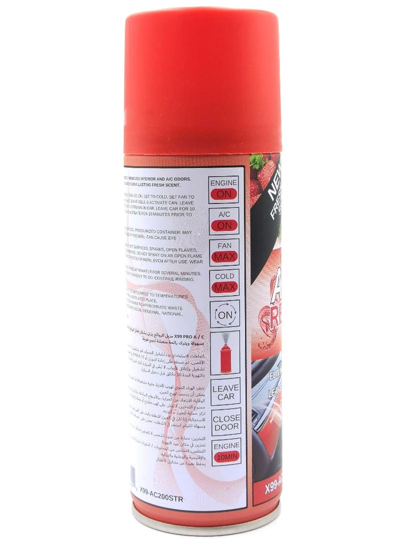 إكس برو X-PRO99 معطر هواء السيارة برائحة منعشة تدوم طويلاً، بخاخ 200 مل لإزالة الروائح الكريهة من داخل السيارة ومنظف مكيف الهواء برائحة الفراولة X99-AC200STR - Image 4