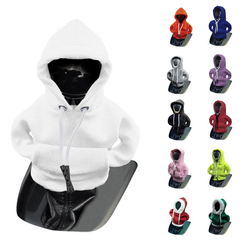 vvag Gear Shift Hoodie Hoodie Car Gear Shift Cover Car Shift Knob Hoodie Automotive Interior Accessories Universal Fit Knob Cover Gift White - Image 3