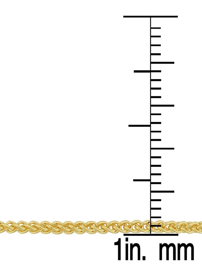 Kooljewelry Yellow Gold Plated Sterling Silver Round Wheat Chain Bracelet (1.5 mm, 8 inch) - Image 3