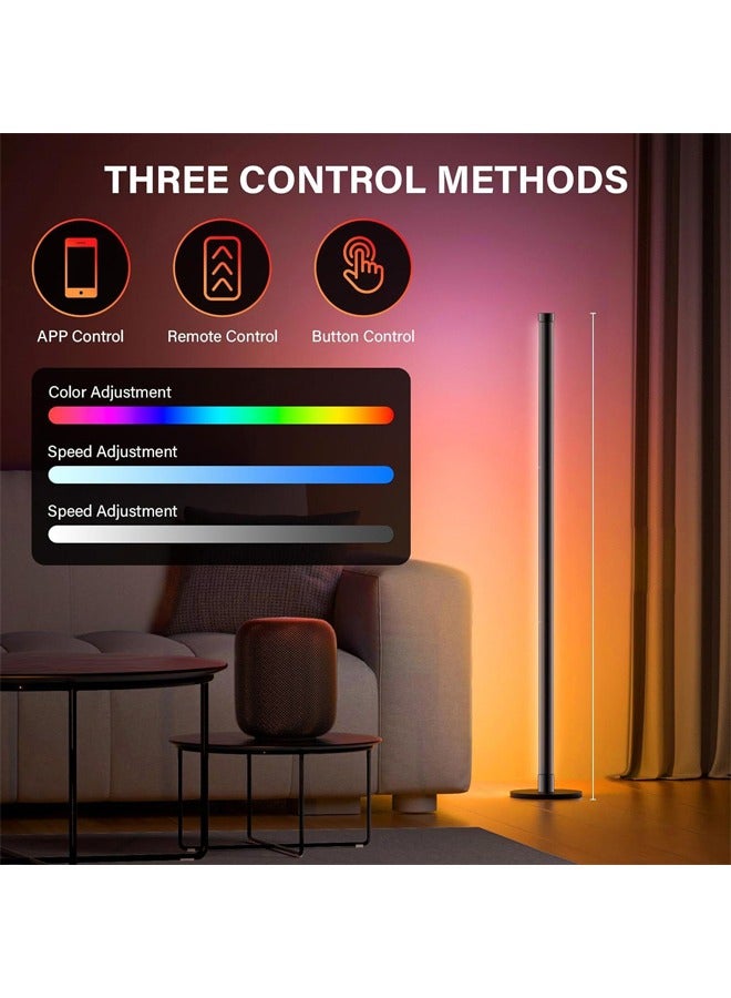 NKX Remote Control Bluetooth Version RGBIC LED Floor Lamp For Corner Standing, Bedroom and Bedside Decoration Living Room 1.6 Meter - Image 3