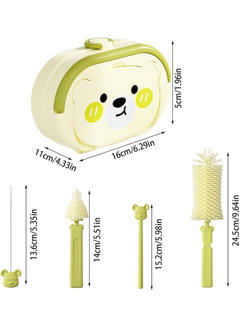NANAO Baby Bottle Cleaning Brush Set - Portable Bottle Scrubber with Straw & Nipple Brush, Efficient Cleaning for Home & Travel, Newborn Essentials, Compact Travel-Friendly Design - Image 5