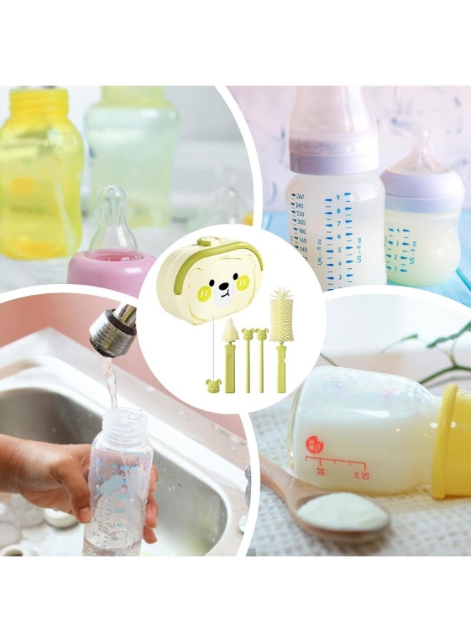 NANAO Baby Bottle Cleaning Brush Set - Portable Bottle Scrubber with Straw & Nipple Brush, Efficient Cleaning for Home & Travel, Newborn Essentials, Compact Travel-Friendly Design - Image 4