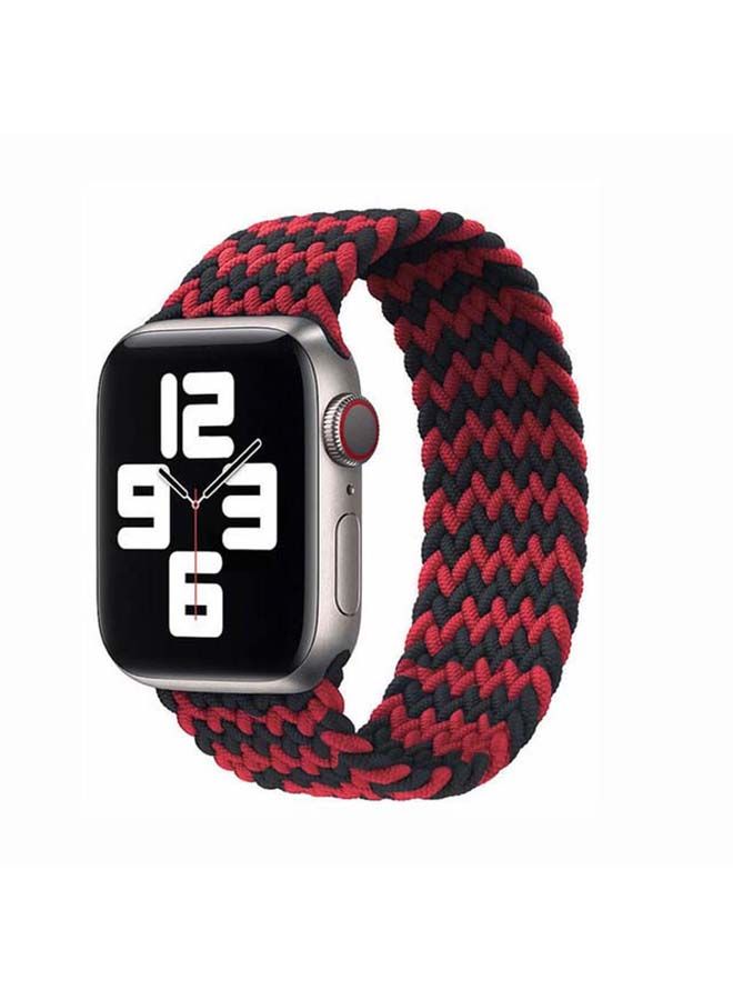 NIBEMINENT Braided Solo Band for Apple Watch Series 6/SE/5/4/3/2/1 44/42mm Black/Red - Image 2