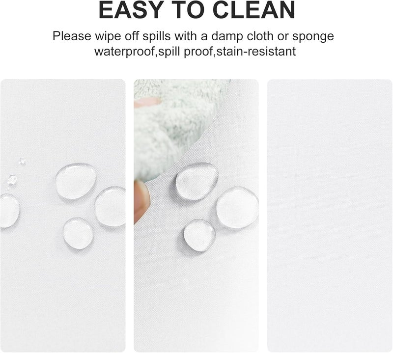DWCN White Round Tablecloth, 140 cm, Stain Protection, Washable Tablecloth, Christmas Tablecloth for Dining Room, Garden, Party, Weddings or Household - Image 2