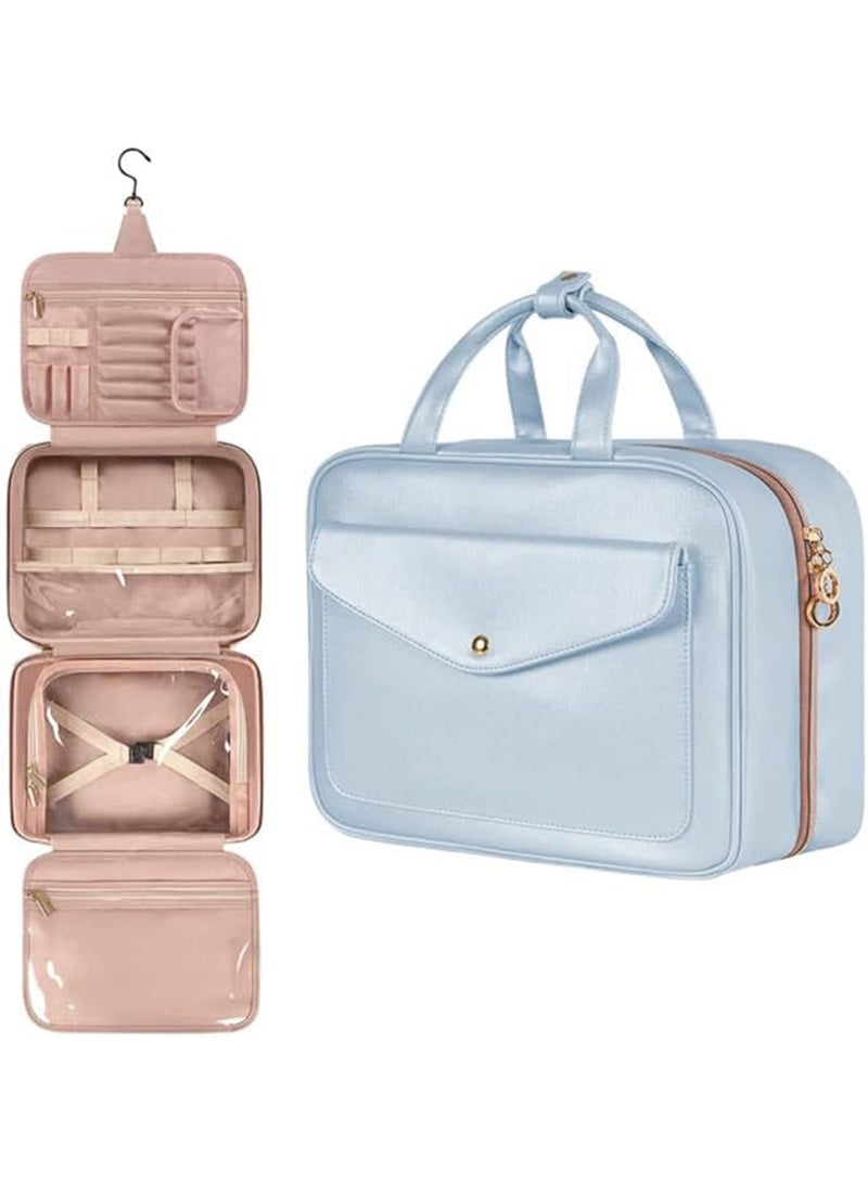 LIMOS Toiletry Cosmetic Bag for Women Waterproof Large HangingTravel Makeup Organizer with Hook & Transparent Compartments - Image 1