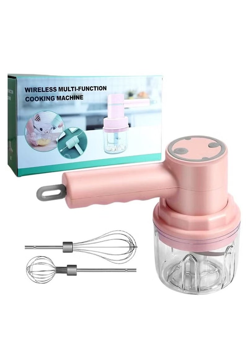 HAOHAN ARTC Wireless 3-in-1 Multifunction Chopper Cutter Mixing Cooking Machine - Pink, Food Processor for Quick & Easy Meal Prep - Image 1