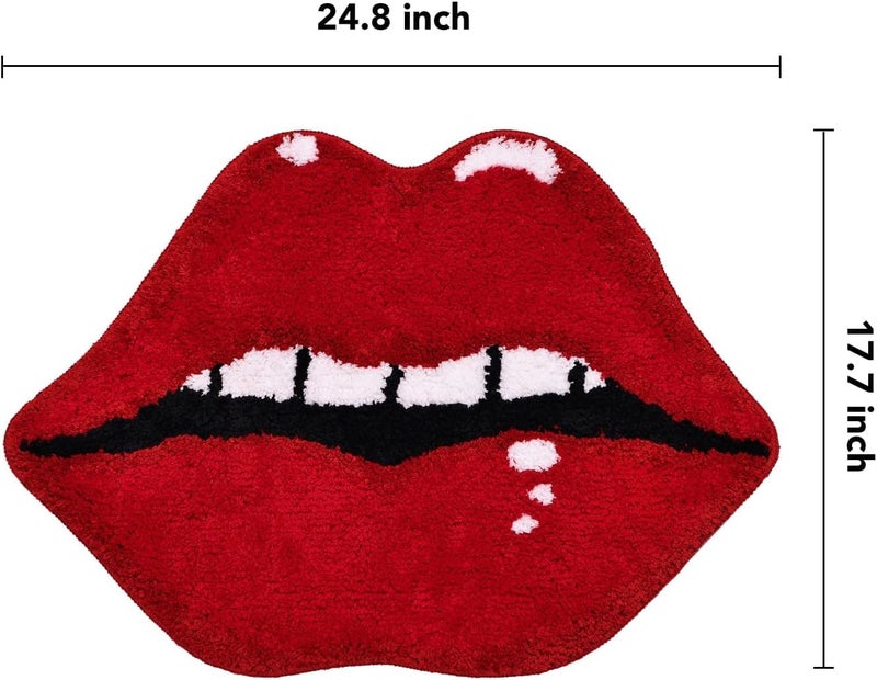 AAZEEM Mat Rugs Non-Slip Abstract Bath Rugs Cute Mat Washable for Tub |Rectangular Door Mat for Home |Drawingroom |Easy Clean Indoor and Outdoor Floor Mat |Red | - Image 2