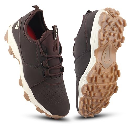 FUEL Outdoor-01 Men’s Hiking & Trekking Shoes | Durable Rexine Upper & EVA+TPR Anti-Skid Sole | Lightweight Outdoor Shoes for Trail, Climbing, Walking, Running & Casual Use (Brown,6UK) - Image 1