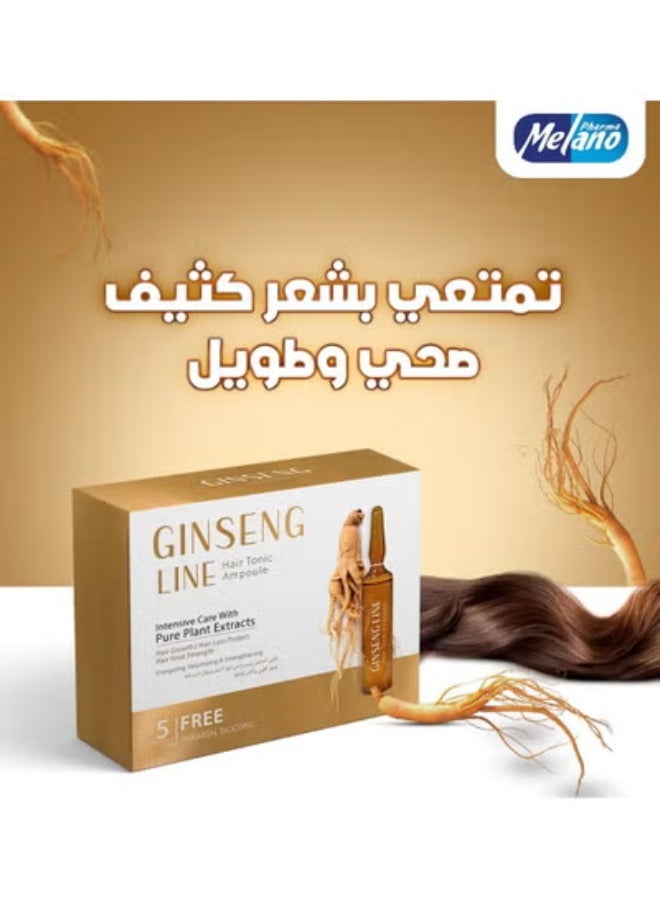 ginseng line hair tonic ampoule intensive care with pure plant extracts for energizing & volumizing and strengthening hair 5 ampoules 10 ml
