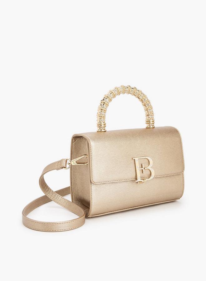 Flora Bella By Shoexpress Floral Bella Logo Embellished Crossbody Bag with Detachable Strap Ramadan Collection - Image 4