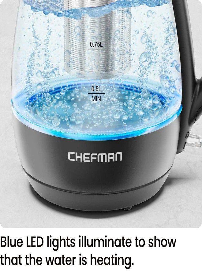 CHEFMAN 1.0L GLASS MATTE KETTLE W/REMOVABLE LID AND INFUSER - Image 3