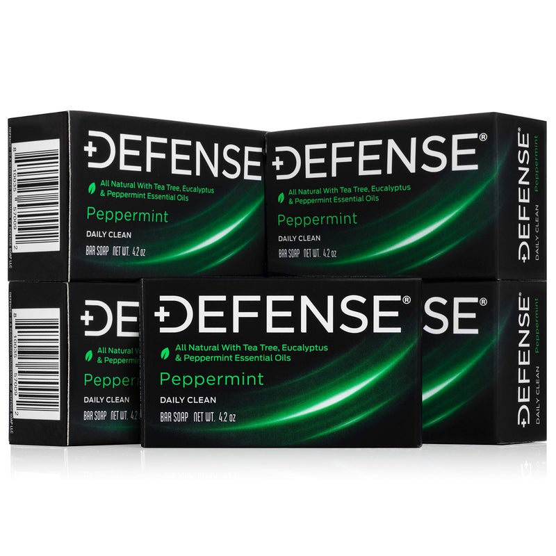 Defense Soap 5pk All Natural Peppermint Bar Soap for Men | Made by Wrestlers with Tea Tree Oil & Eucalyptus Oil to Promote Healthy Skin - Image 1