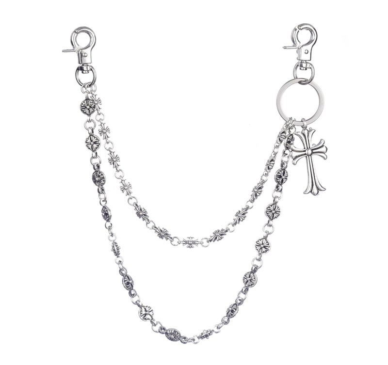 محفظة سلسلة خصر مضادة للسرقة متعددة العناصر "ميتال كروس كروكسين" - سلسلة مضادة للسرقة (55 سم 65.8 غرام) - Image 1