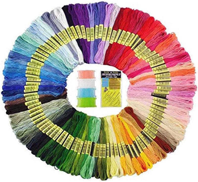 DIY Crafts Pack Of 100x Pcs, Multi-Colour, Embroidery Floss Cross Stitch Thread Pac (Pack Of 100x Pcs, Multi-Colour) - Image 1