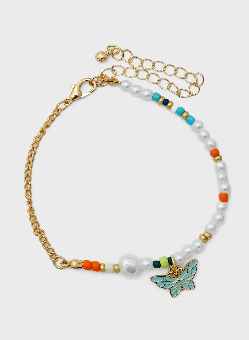 Ginger Butterfly Pendant Necklace & Bracelet Set